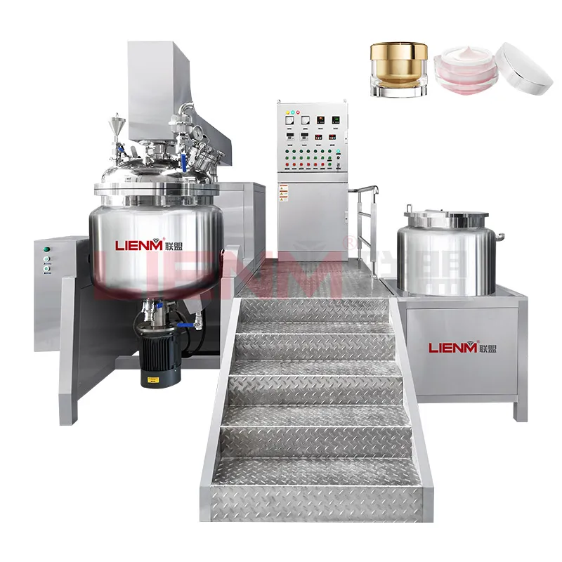 Lab Vacuum Emulsifying Mixer Ointment 100L 200L 300L Emulsifier Machine SS Vaccum Emulsifier Mixing Tank For Cosmetics