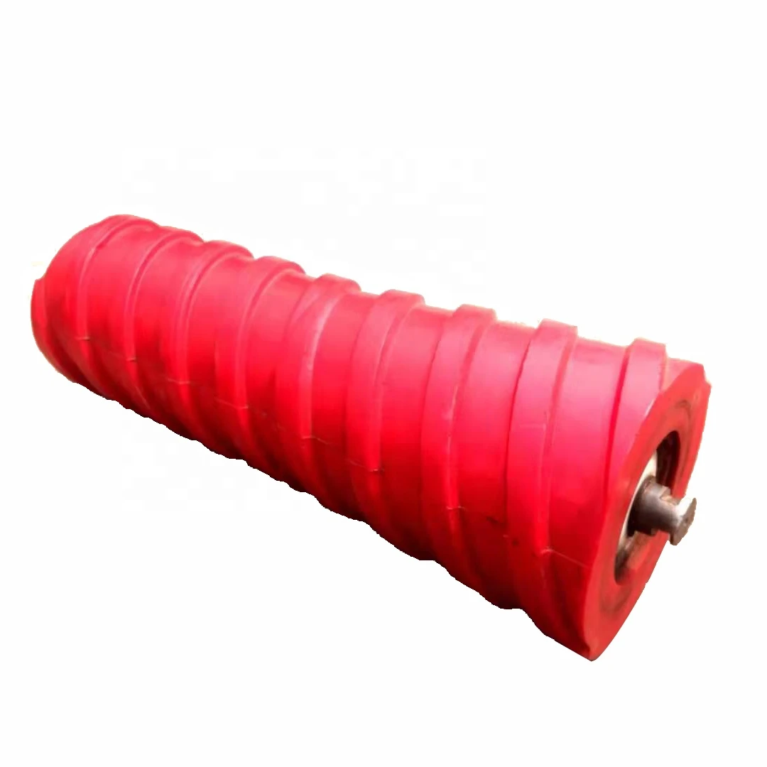 Belt Conveyor Spiral Polyurethane Idler Roller for coal mining industry