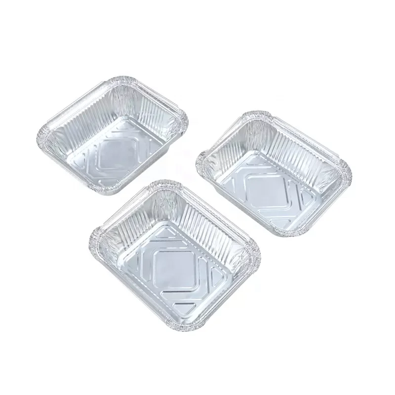 Food Tray Container BBQ Grilled Food Fast Food Serving Tray with Lid Aluminum Foil Smoothwall Disposable Custom