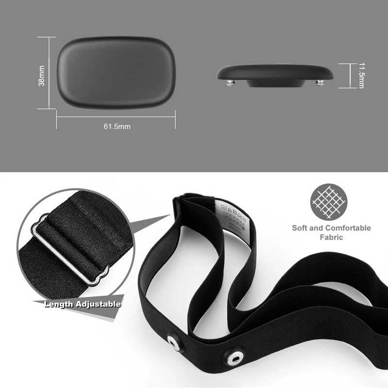 Newest 3-in-1 Bluetooth5.0 ANT+ 5.3Khz Heart Rate Monitor Chest Band Pulse Sensor For Group Training GYM Club Sport