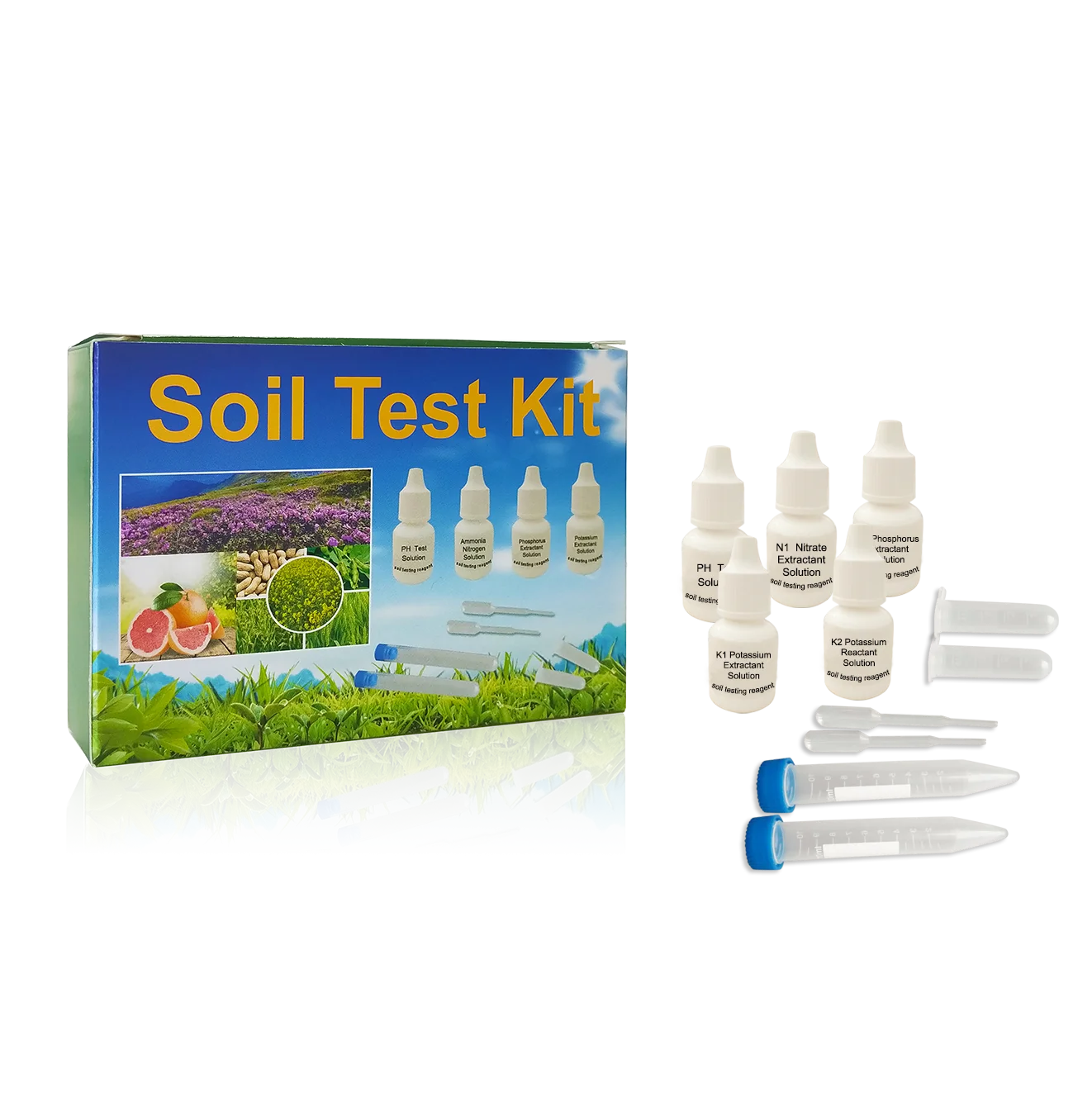Manufacturer 4 parameters ph ammonia nitrite soil fertility test kit for garden
