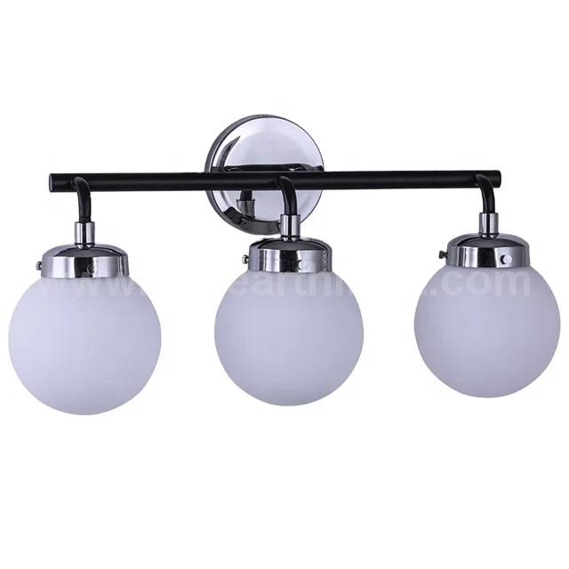 
 UL CUL Approved New Design Chrome Color 3-Light IP44 Vanity Light With Glass Ball Shades W20373  