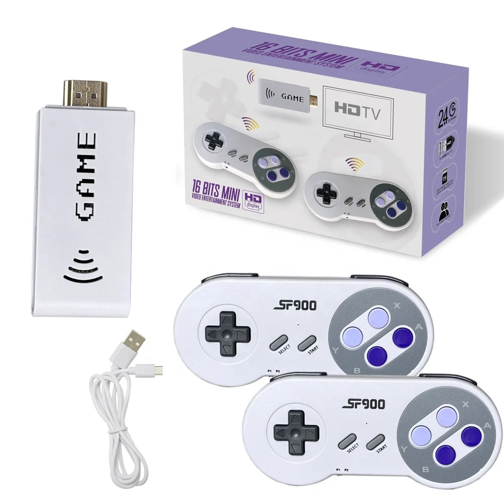 Wolsen 16 Bit HD Mini SF900 Game Stick 4K беспроводной контроллер 926 Ретро игры Встроенная игровая консоль для