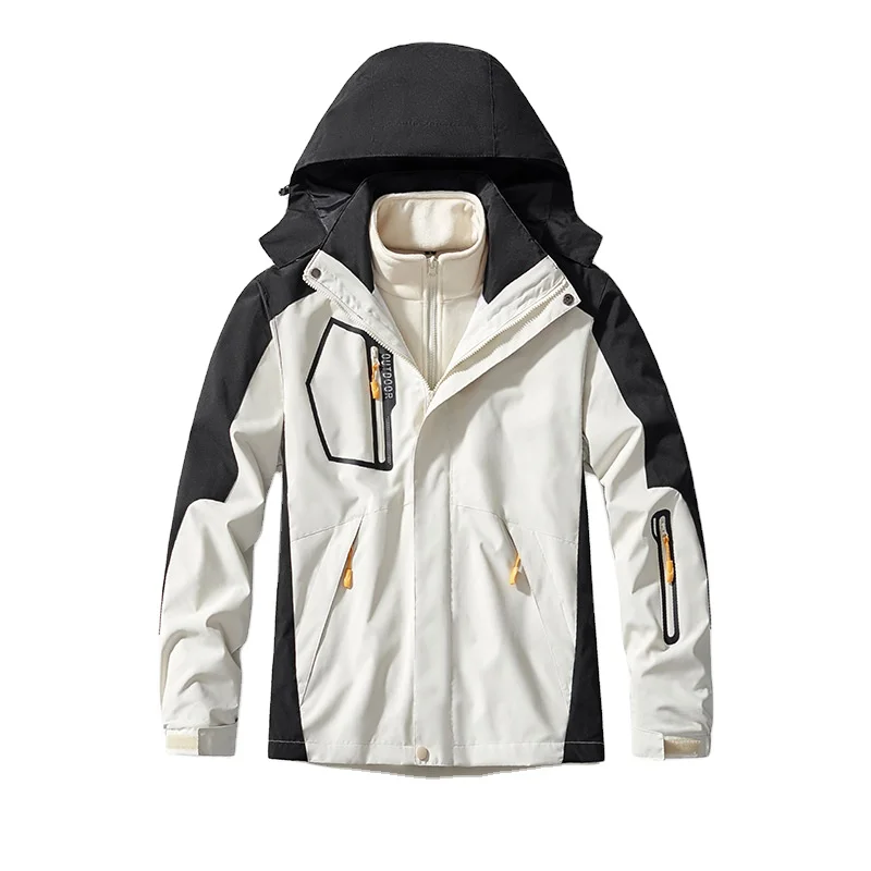 Oversize Winter Outdoor Jacket Two Piece Set Removable Hood Warm Plush Thickened