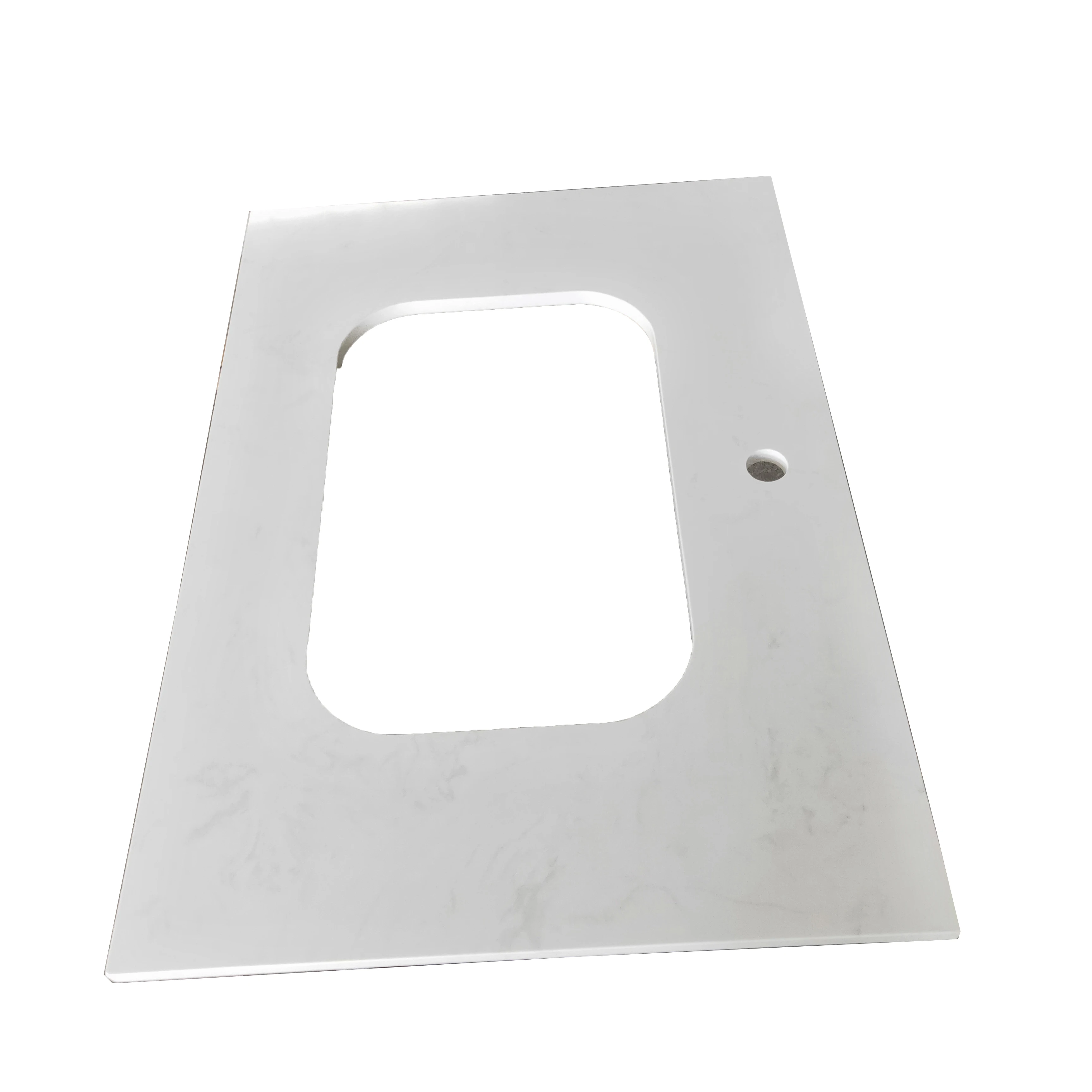 Ready to ship for white artificial marble bathroom vanity top