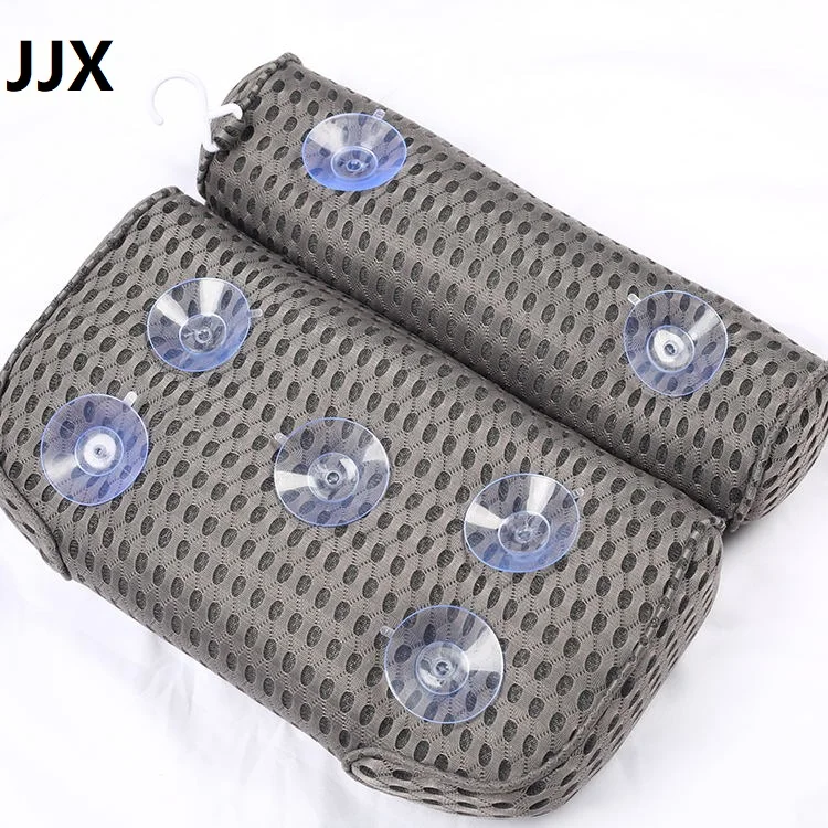 Washable and comfortable 4D mesh luxurious headrest soft and washable spa bath pillow  with suction cup