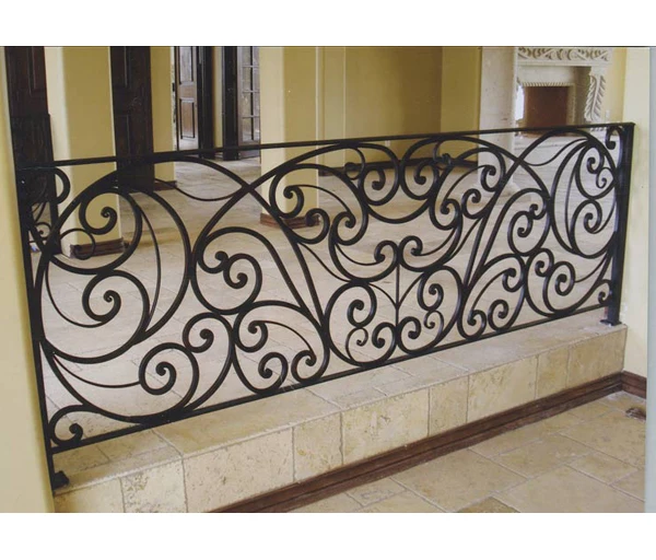 Antique outdoor used wrought iron stair railing for sale