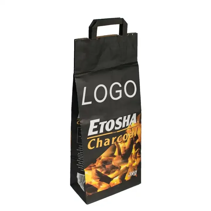 Outstanding Brown White Kraft Paper Bag Mix Colour Coal Lumps Briquette Packing Sacks For Wholesale Bag