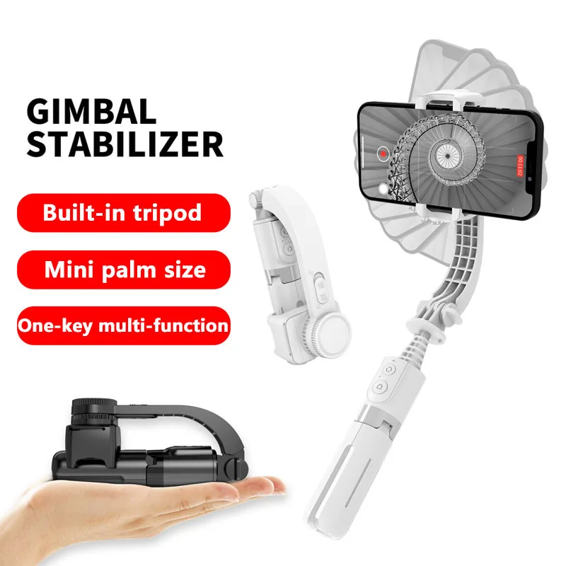 L08 Mini Flexible Single Axis Stabilizer Bluetooths Remote Control Rotation Selfie Stick With Tripod Mobile phone gimbal