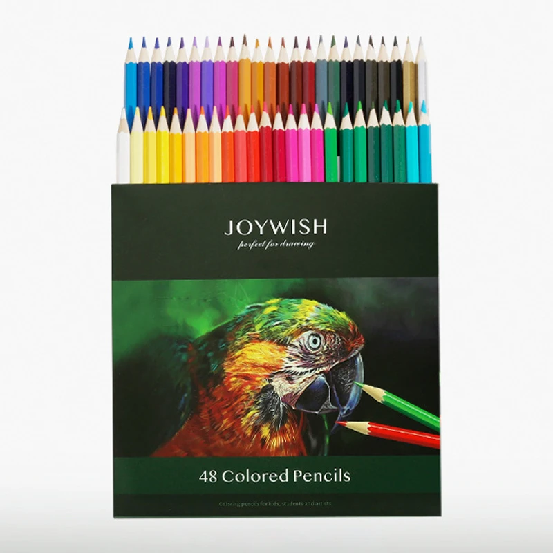 Недорогие натуральные деревянные разноцветные карандаши на заказ, 48 цветов, оптом в коробке