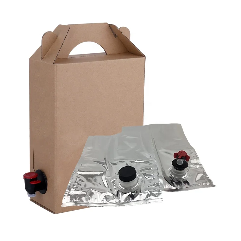 Plastic pouch 2l 3l 5l 10l 5 gallon red wine carton bag in box packaging wine bladder container bag in box