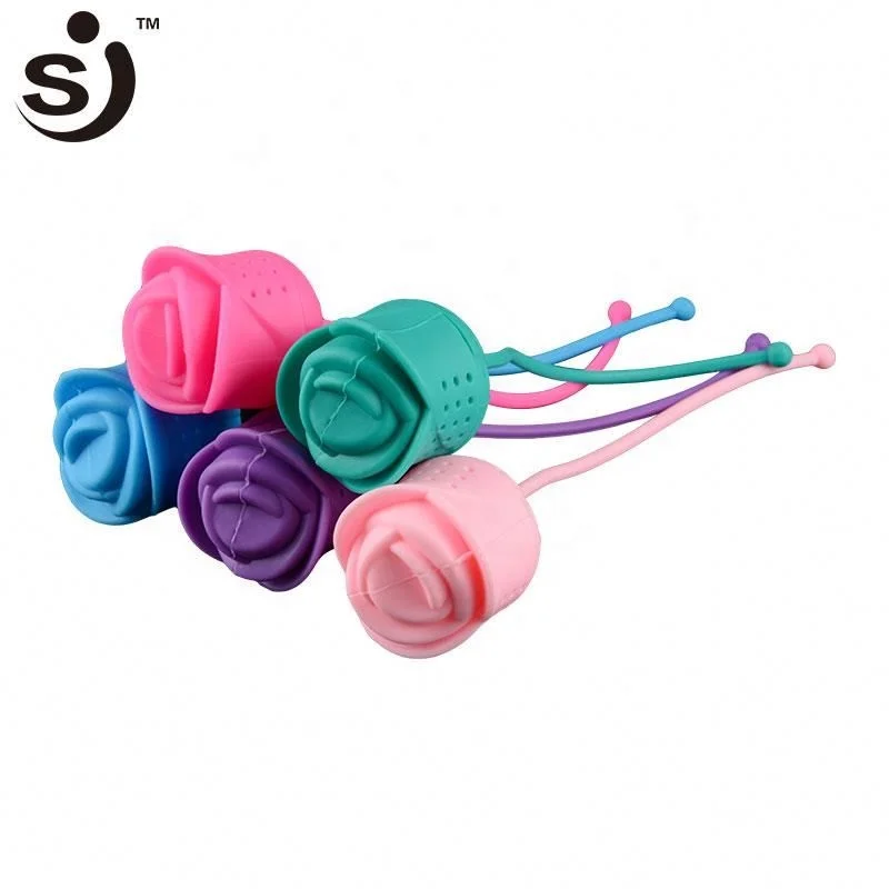 Beautiful Rose Shape Tea Filter Portable Tea Strainer Silicone Tea Infuser Wholesale Factory