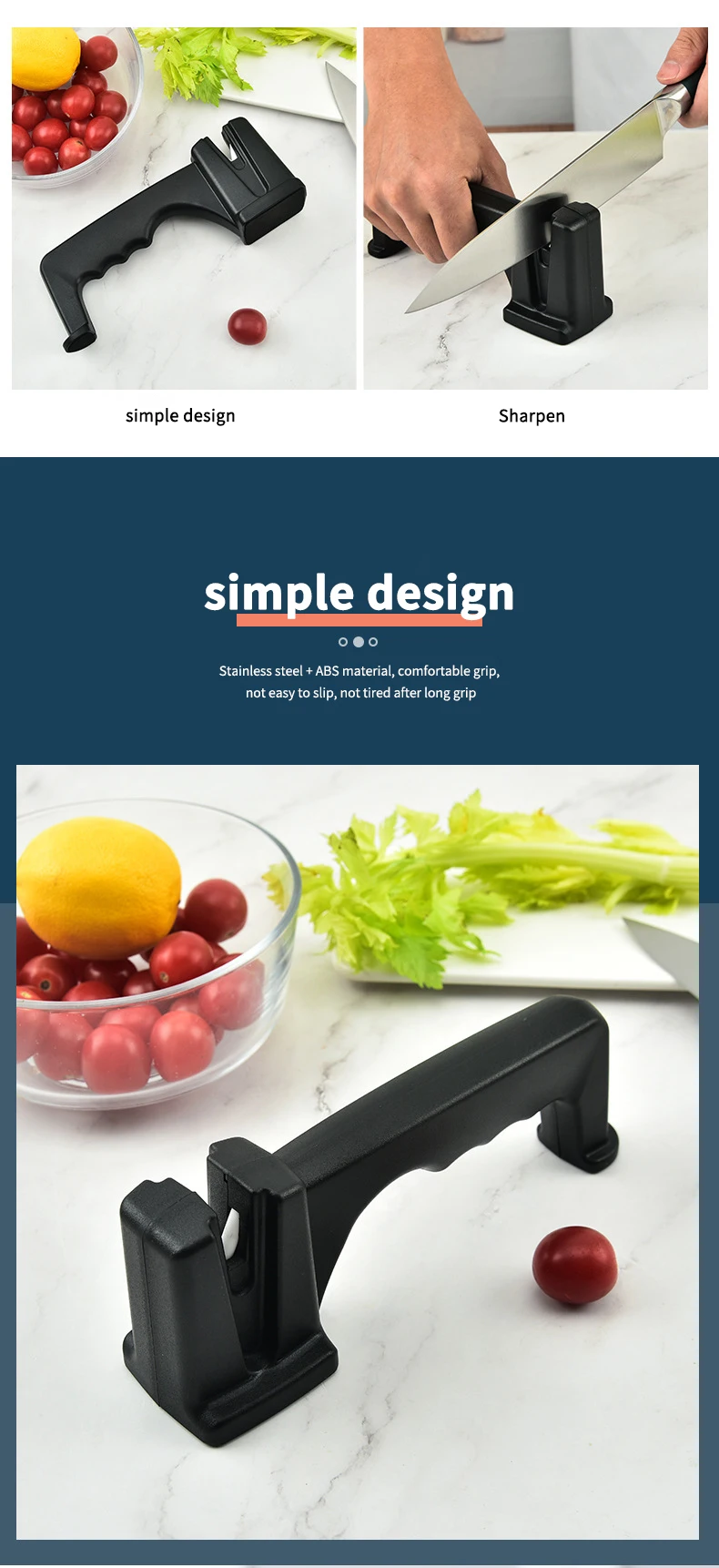 Multi-function Quick Knife Sharpen Tungsten Steel Handheld Knives Sharpener for Kitchen Knives Accessories Tools