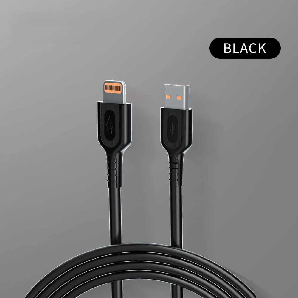 Candy Colors Android Micro Usb Cable Liquid Soft Rubber Thicker Copper Wire Fast Charging Data Cable Black/white