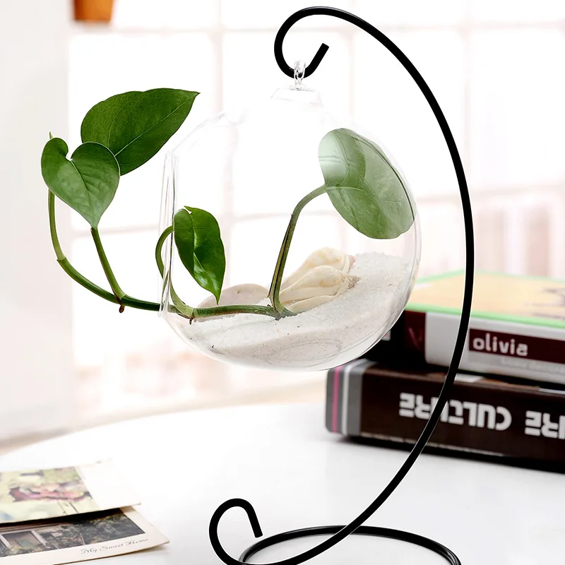 H33cm Spiral Bottom Ornament Display Stand Iron Hanging Rack Holder For Plant Xmas Candlestick Home Wedding Decoration D7-900