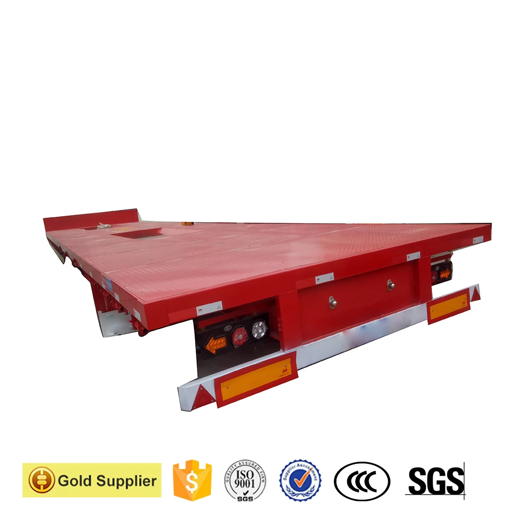 Low Price Flat Bed Container 3 Axles 60ton Flatbed Semi Trailer