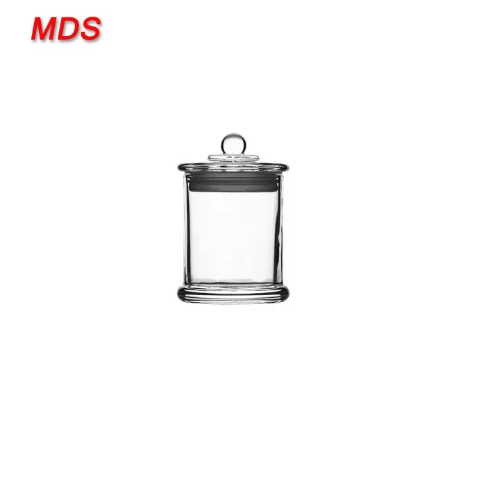 Wholesale clear Round Domed Glass Candle Cloche Holders Jar With Lid