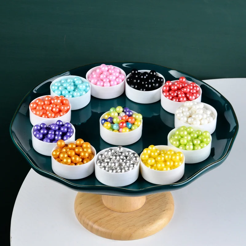 Love Bakery 12 Colors 7mm Natural Shimmer Sugar Pearls for Cookies Ingredients Edible Sprinkles Cake Decorations