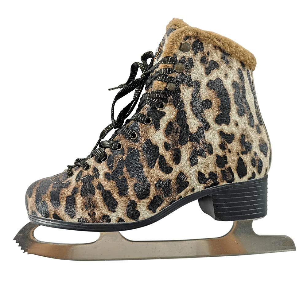 Hot Sale  High Quality  ice Figure Skates with Leopard Print