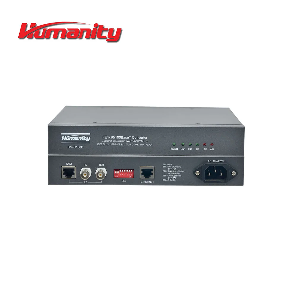 Humanity HM-C108B E1 to IP Converter with 64kbps to 2048kbps