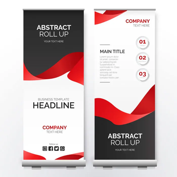 Advertising Aluminum Roll up Banner 80*200cm Portable Retractable Pull Display Rollup Stand