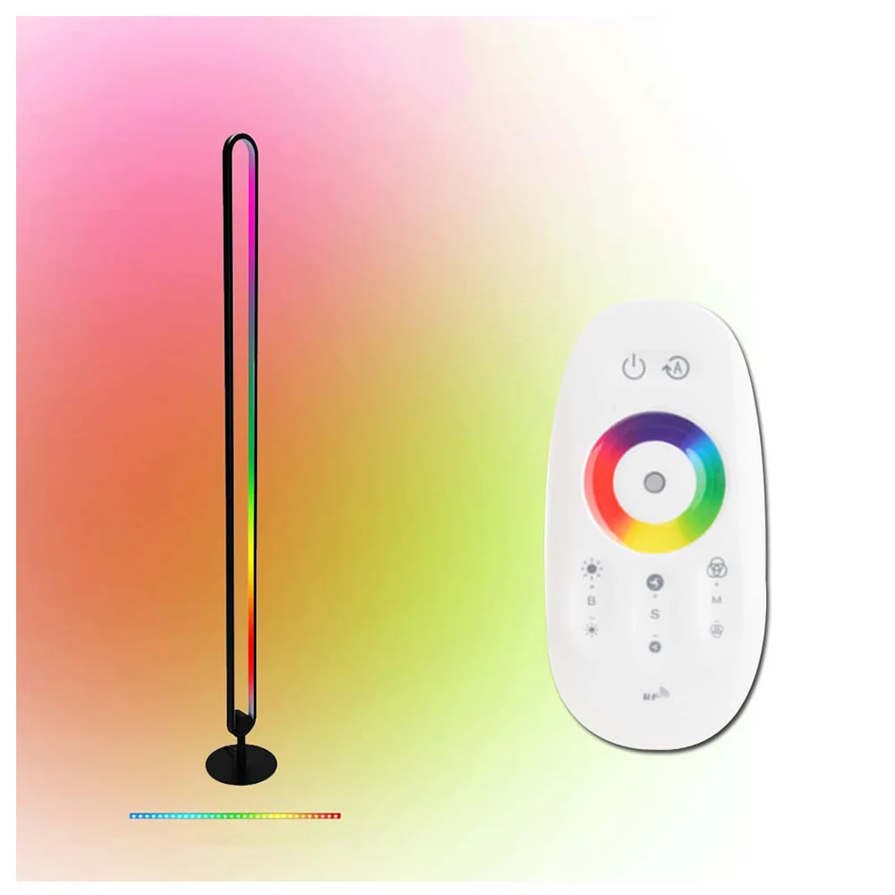 Nordic Circle Standing oval Floor Lamp Metal LED RGB Corner Floor light APP google alexa smart home U shape black floor lamp