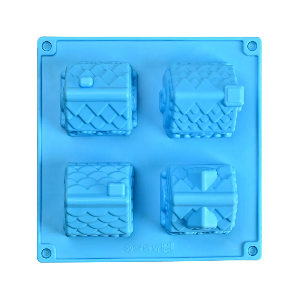 food grade silicone cake mold 6 Christmas baking snow house bakery baker homemade candles with jelly pudding