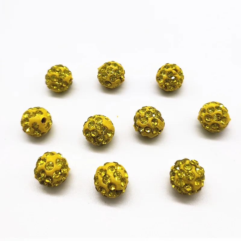 100pcs/bag 10-20mm Soft Pottery Beads Double Hole Shambhala Ball Diamond DIY Jewelry Accessories Wholesale