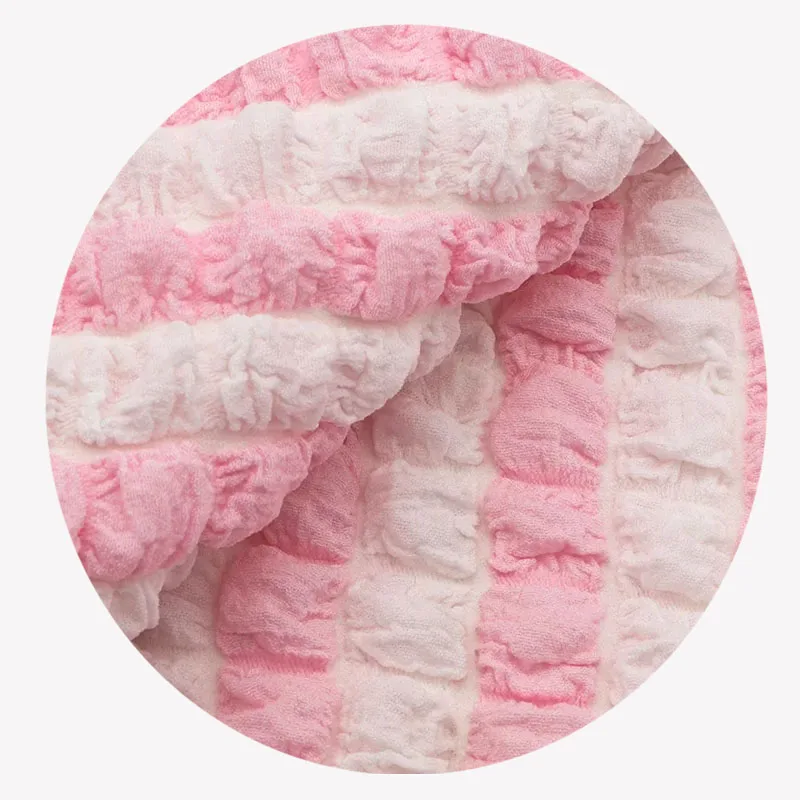 New Design Fashion Cream Style Seersucker Fabric Patchwork Color Jacquard Fabric For Women Garment Dress
