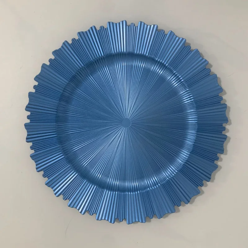 High Sustainable 13' Acrylic Dinner Plate Set Gold Rim Charger Plates Weddings Table Decorations Centerpieces Plastic Dish