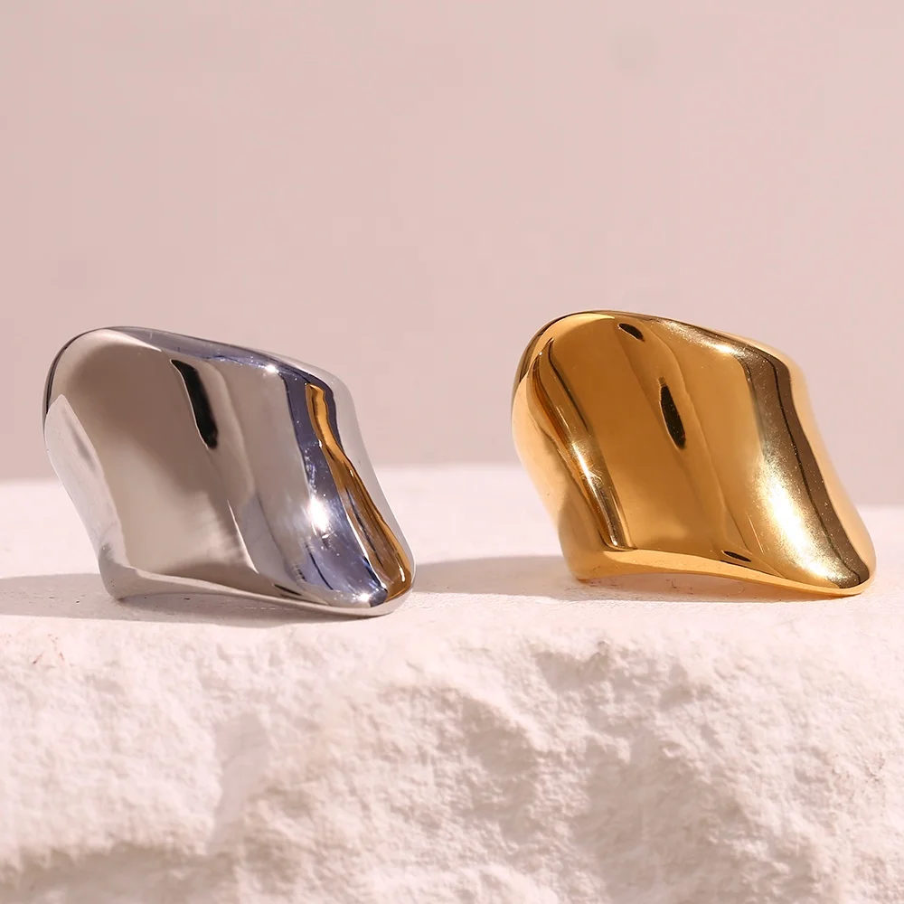 Гарантия Dreamshow преувеличенное кольцо-печатка 18k позолоченные кольца из нержавеющей стали женские ювелирные изделия водонепроницаемые