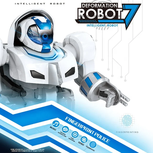 
RC robot toy Intelligent Smart Transforming Fingerprint Robots Demo Singing Dancing Robot Kids Educational Toy 