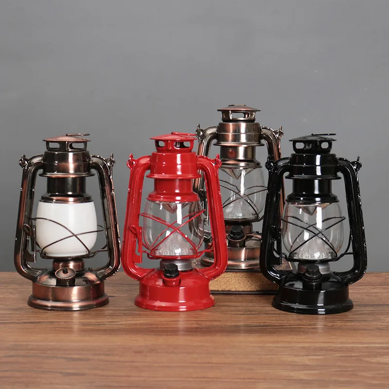 retro AA battery outdoor picnic tent kerosene lamp portable rechargeable compact bright lantern warm white led lamp camping