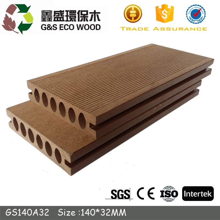 Good price Building construction project hollow wood plastic composite decking