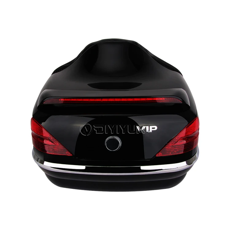 Rear Top Box Delivery Tank Luggage topbox Motorcycle Tail bag Boxes w/ backrest pad led light universal for harley for yamaha