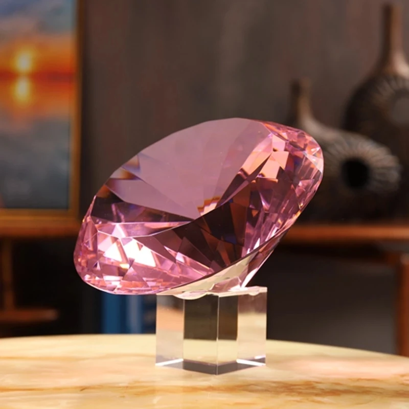9 Colors Fengshui Furniture Decoration Large Glass Crystal Clear Diamond With Many Facet