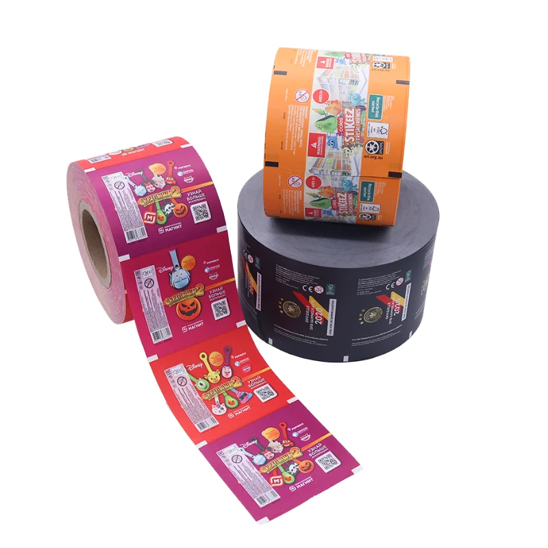 Hot Sell Factory Printed Food Cake Bread Candy Biscuits Hamburger Lollipop Sugar Packaging Film Roll