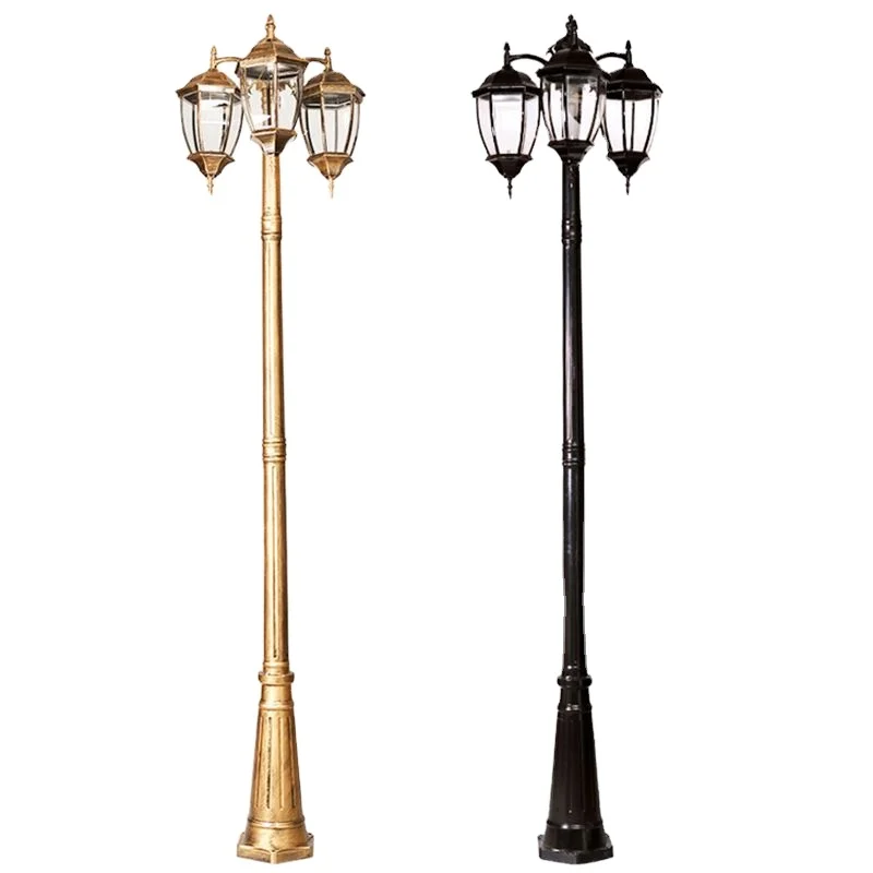 Factory Cheap Outdoor Lighting Pole Garden Landscape Lawn Waterproof Garden Lamp Post Double Arms Pole Light