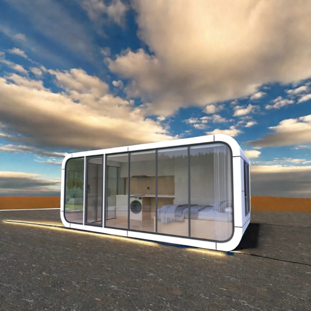 Portable ODM OEM factory  nature view environmental friendly   tiny house with beds and bath  for camping accommodation