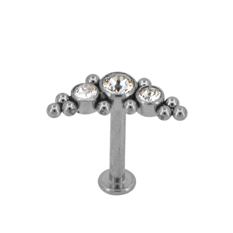 G23 Titanium 16G Internally Threaded Labret Piercing Helix Earring Body Piercing Jewelry