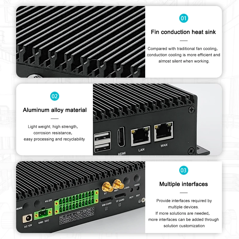 NDCOMPUTING 4GB 8GB 16GB 7.2T 16T 16 Optional Software Ubuntu20.04 Linux Smart Monitoring System Edge AI Computer