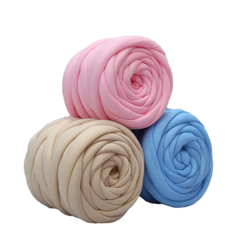 super chunky core spun cotton tube yarn thick thread cored cotton hand knitting DIY Super coarse cloth thread