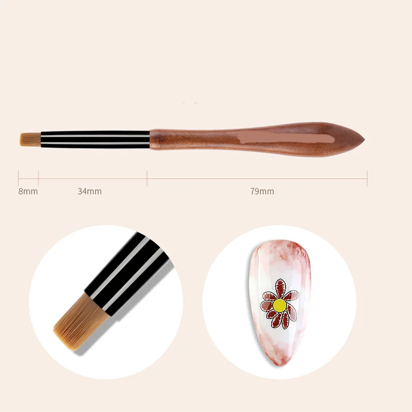 RU Sandalwood rod gourd painting pen Sandalwood log handle copper tube colorful autumn chrysanthemum nail pen