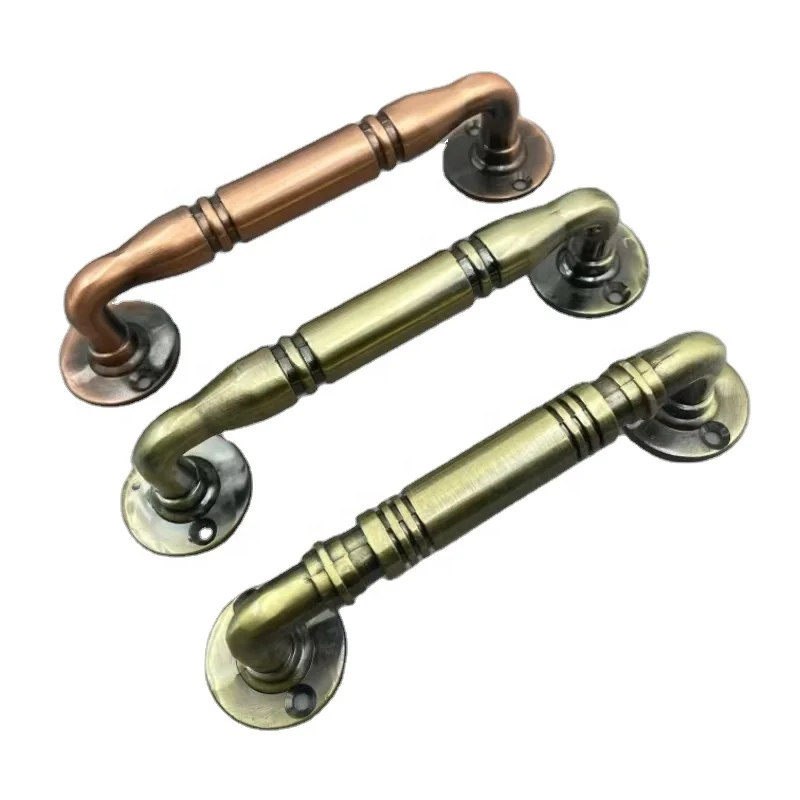 Hot ZINC  Aluminum Retro External Installation Gold AC Cabinet Door Drawer Handle Room Door Hole Free Furniture Handle