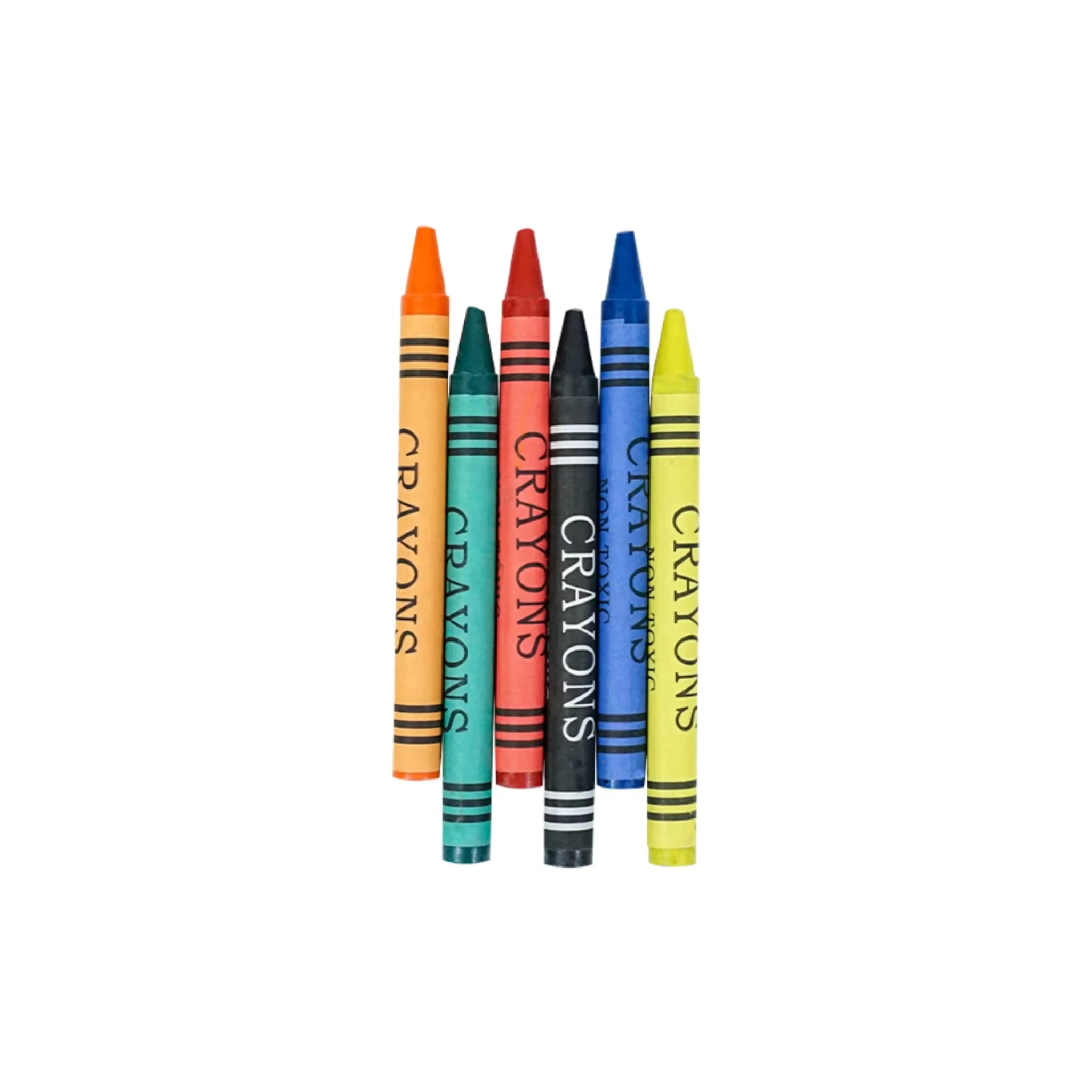 CE Certification Non Toxic Kids Drawing Stick Crayon Set Color Box Packing 4/6/8/12 Colors Mini Size Wax Crayon Set With Logo