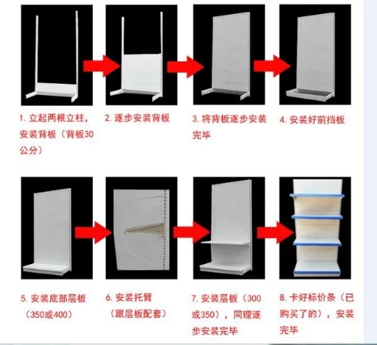  Supermarket Gondola Shelves For Display Heavy Duty Milk White Color Single Sided