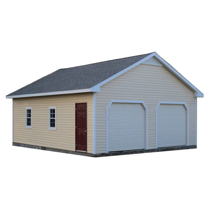 Metal garages prefab 2 car steel garden shed outdoor storage pole barn kit prefab garage
