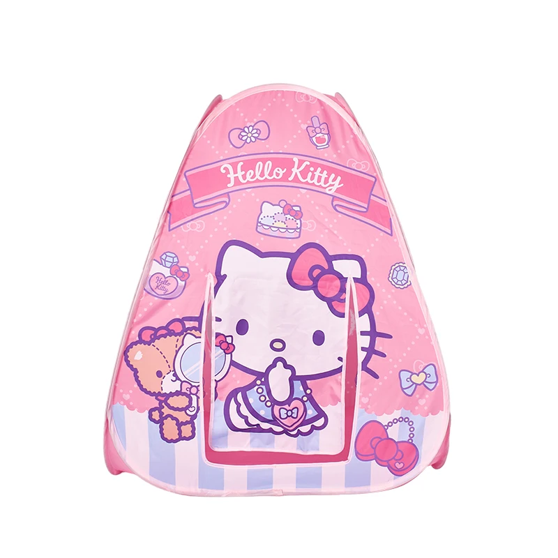 Popular Kids Indoor Children Tunnel Outdoor Playhouse Game Toy Tent Kitty Pink Cartoon Girl Play Tent