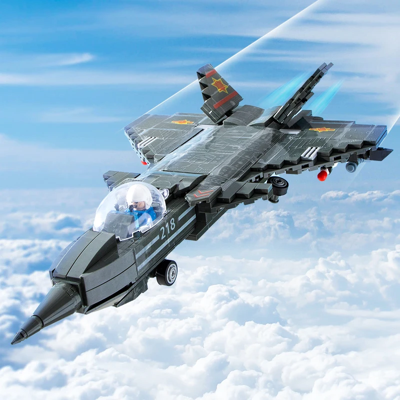 CAYI China Military Series J-20 Stealth Fighter Building Blocks Toys Set