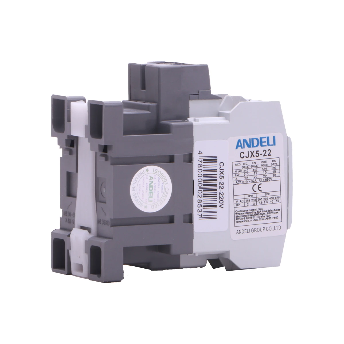 ANDELI CJX5-22 ac contactor 22A 380V/220V  contactores andeli